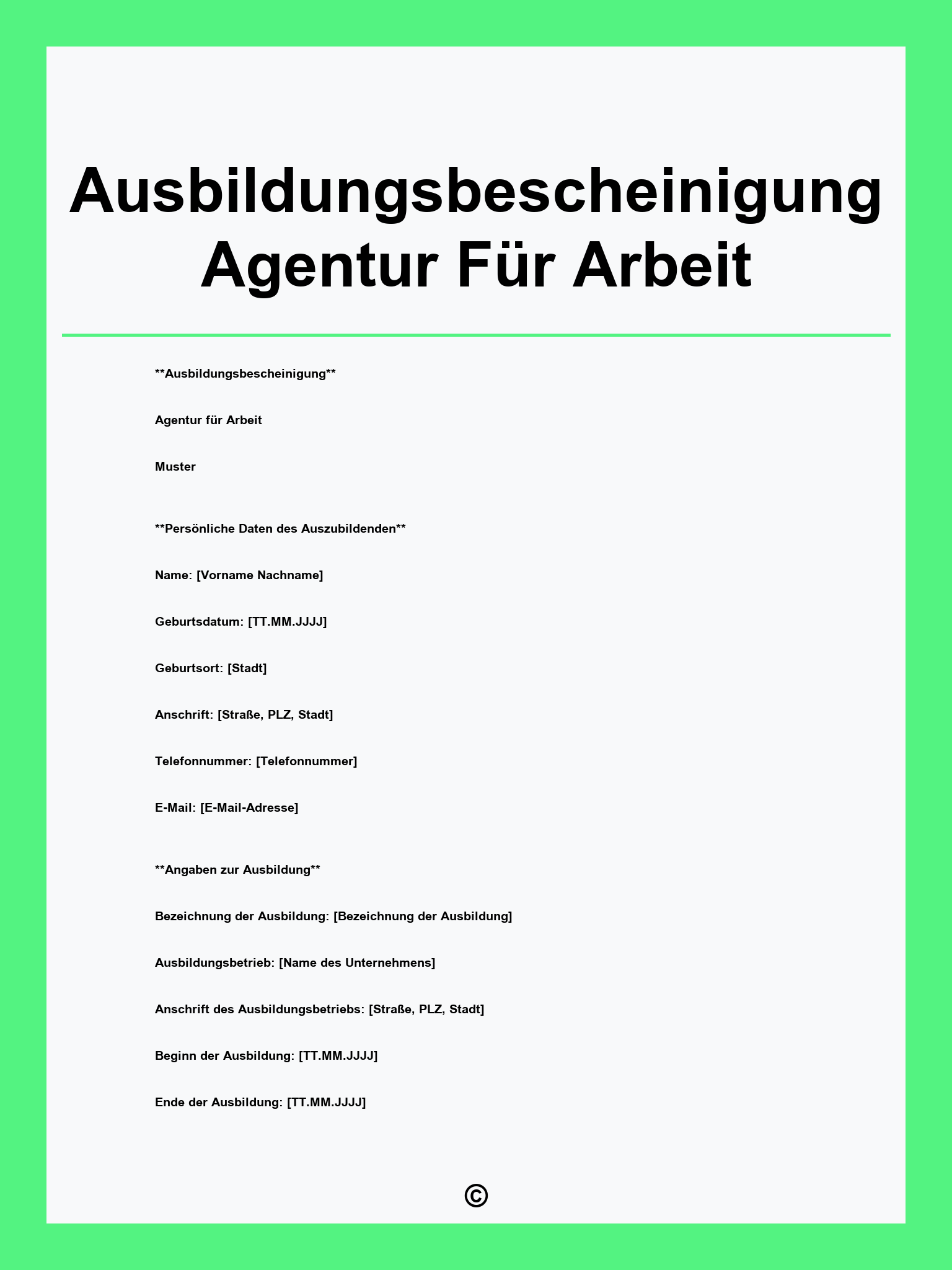 Ausbildungsbescheinigung Agentur Für Arbeit