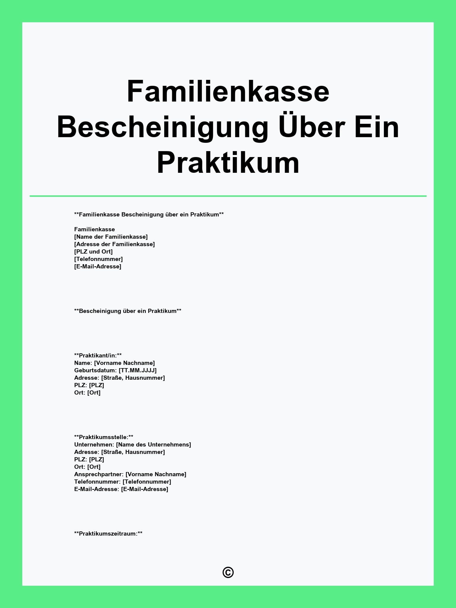 Familienkasse Bescheinigung Über Ein Praktikum