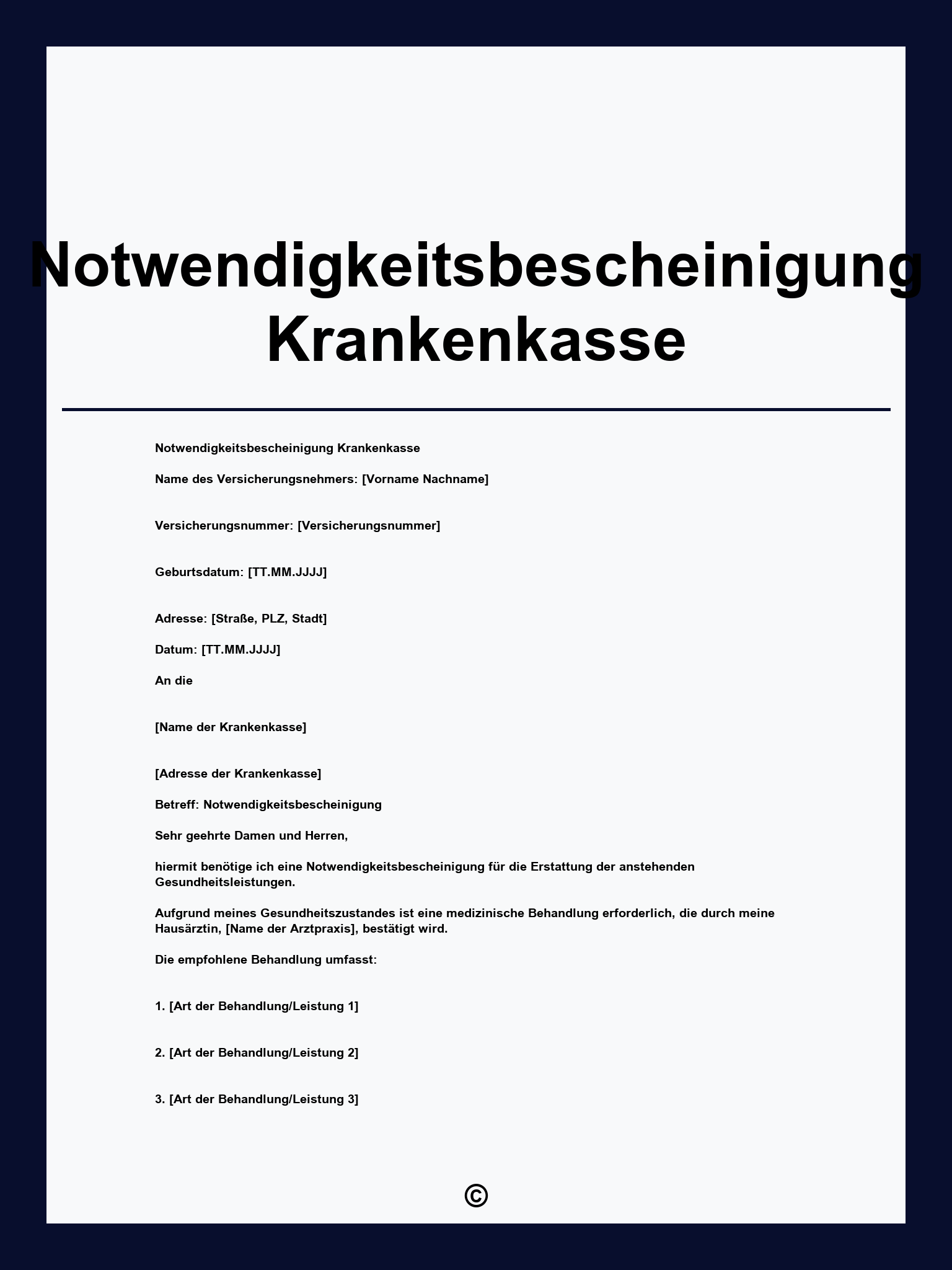 Notwendigkeitsbescheinigung Krankenkasse