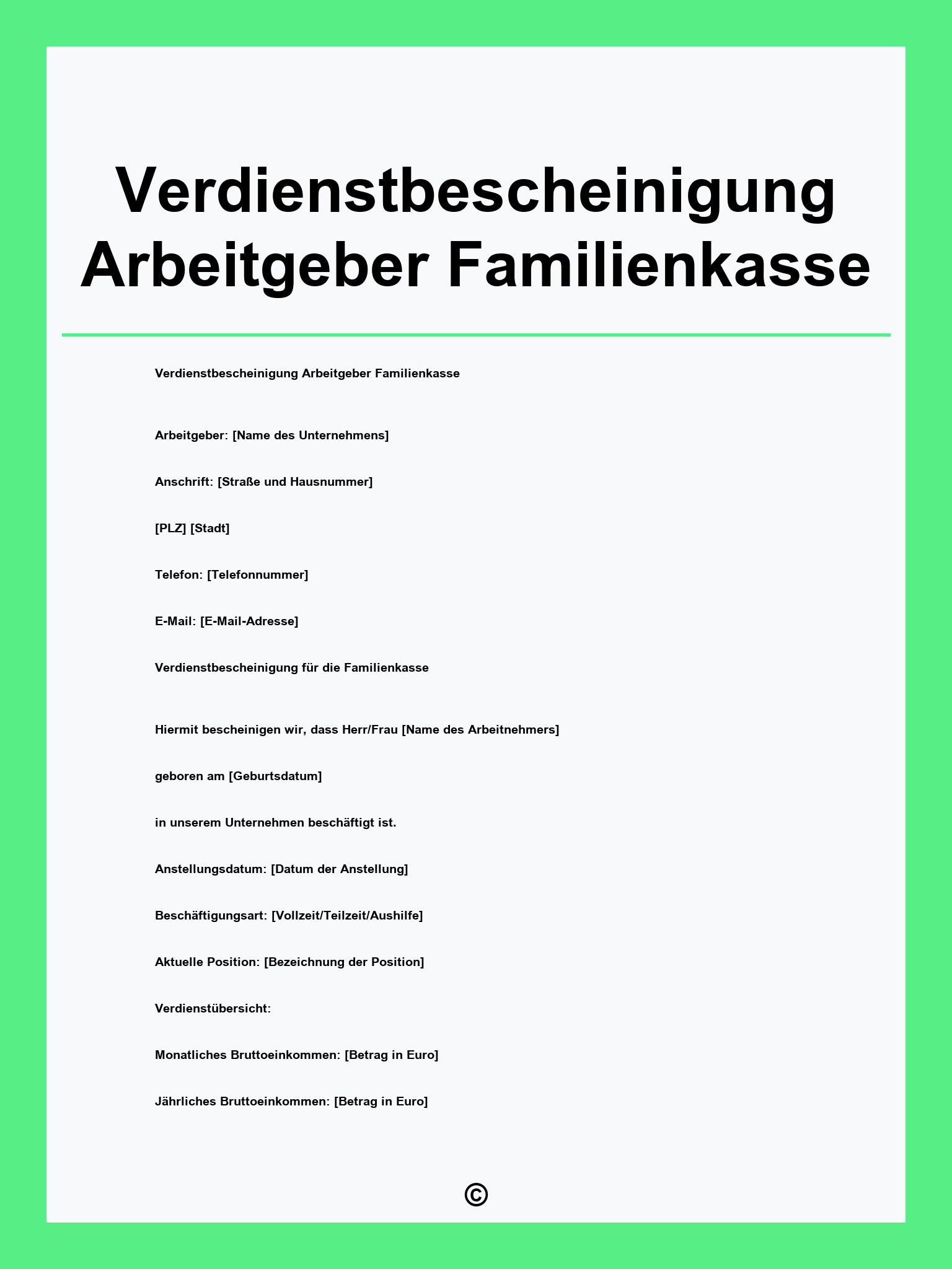 Verdienstbescheinigung Arbeitgeber Familienkasse