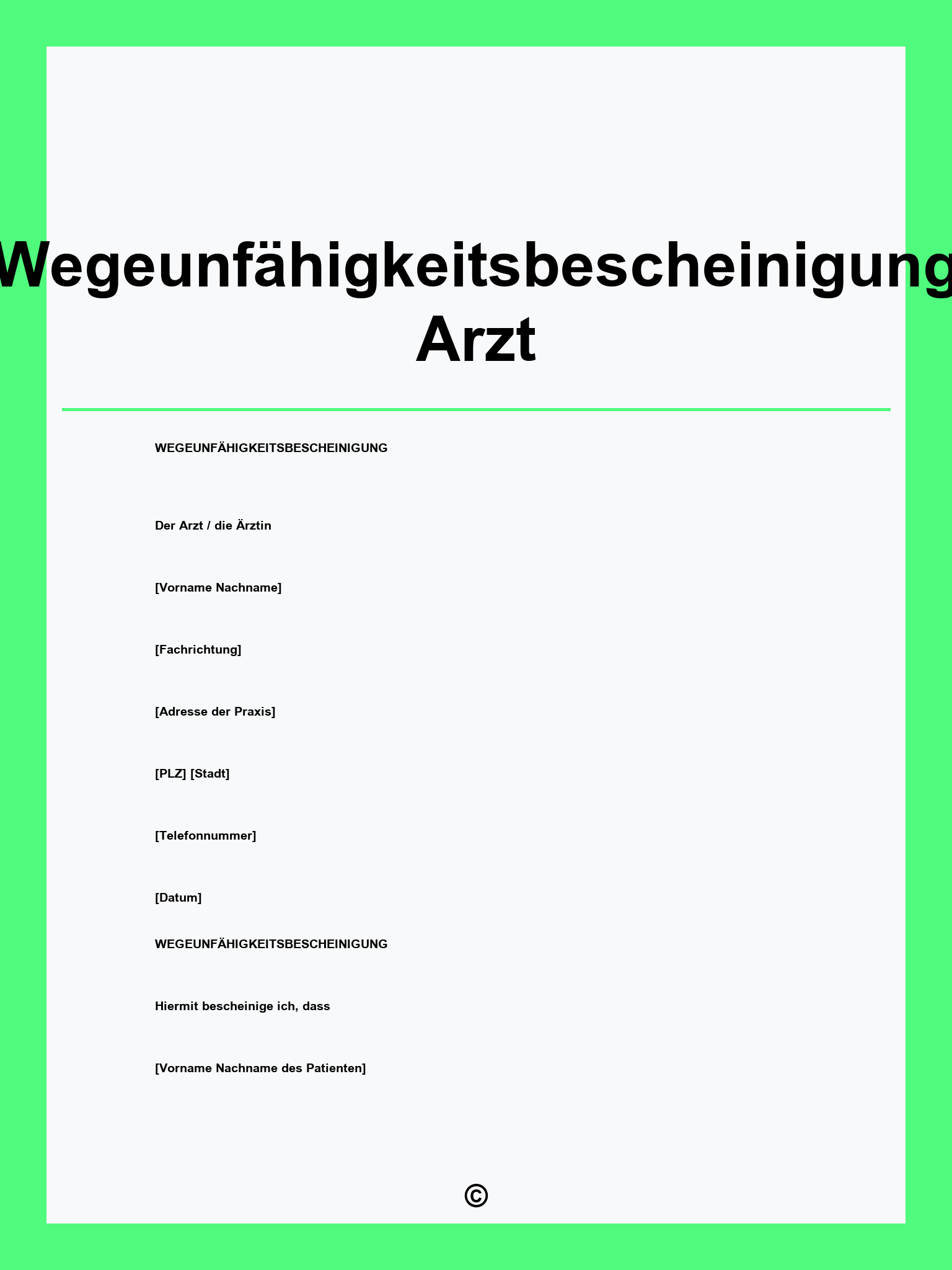 Wegeunfähigkeitsbescheinigung Arzt Muster