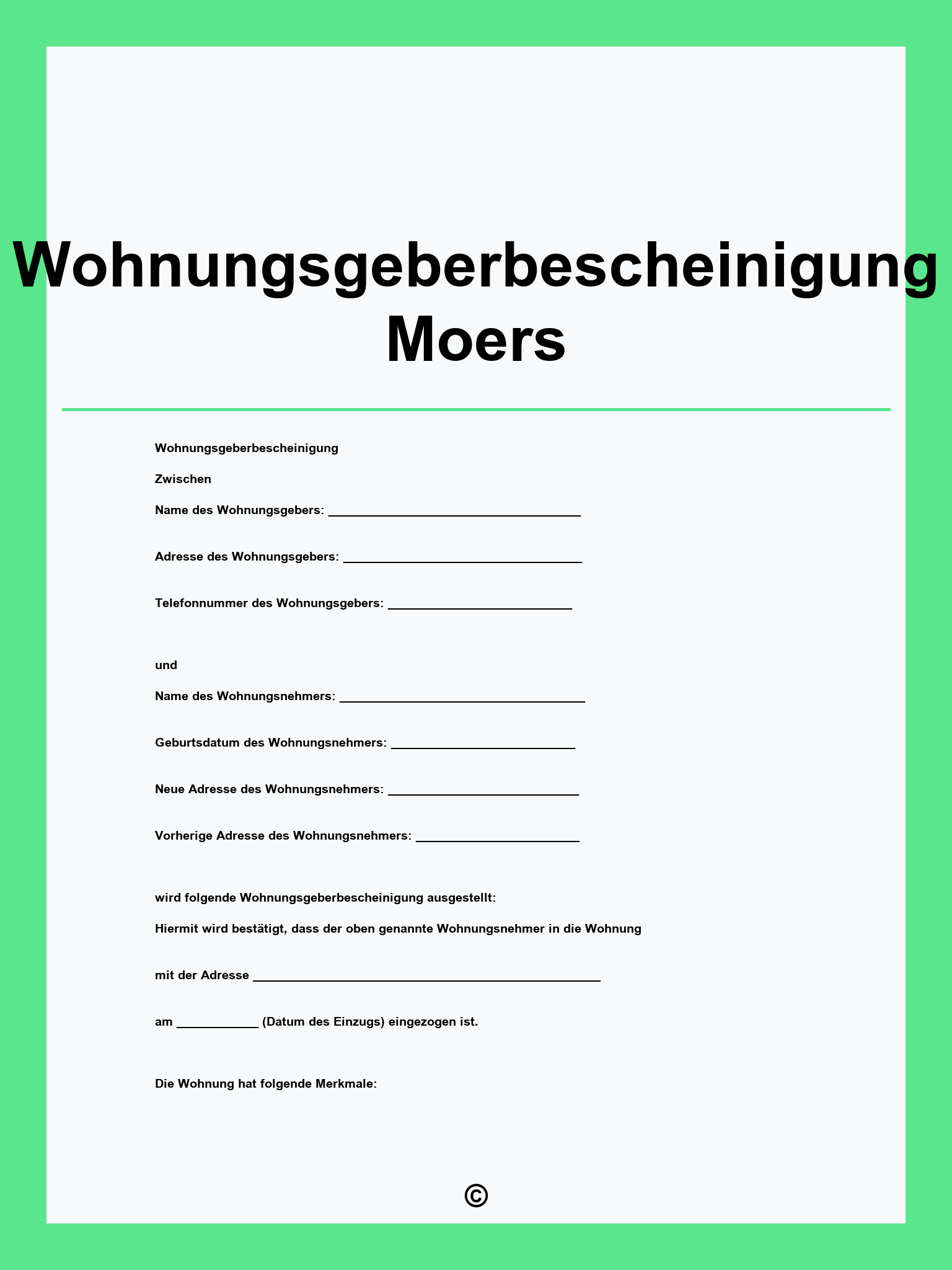 Wohnungsgeberbescheinigung Moers